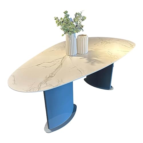 Bert Plantagie Esstisch Belia Stein Dekton Natural Aura Gestell Blau Grau RAL 7031 Blue Grey im Sale