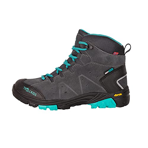 Trollkids hiking shoe Trollsteinen waterproof, anthracite/mid blue, on sale