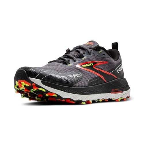 Brooks Men's Cascadia 18 GTX Sneaker, Blackened Pearl Black Tomato, 45 EU on sale
