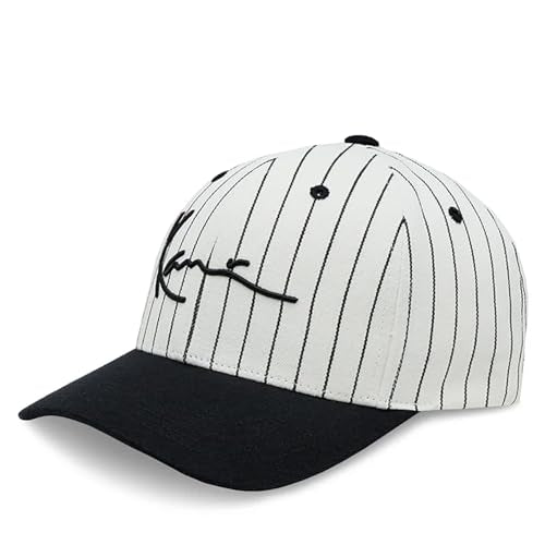 Karl Kani Unisex KA-233-003-1 KK Signature Ziczac Pinstripe Cap one size offwhite/black