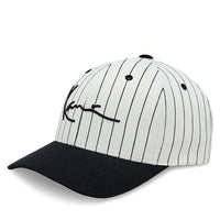 Thumbnail for Karl Kani Unisex KA-233-003-1 KK Signature Ziczac Pinstripe Cap one size offwhite/black
