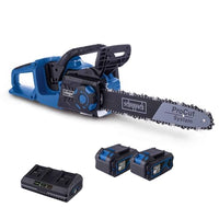 Thumbnail for Scheppach Akku-Kettensäge BC-CS355Duo-X 20V Brushless Astsäge | Schnittlänge 33,5cm | Schwertlänge 14 / 35,6cm | Schnittgeschwindigkeit 15m/s | 20V-IXES-Serie | 2x 4Ah Akku & Doppelladegerät im Sale