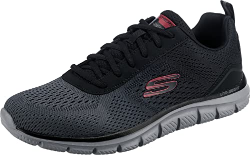 Skechers Men's Track Ripkent Sneaker, Black Mesh Charcoal Trim, 47.5 EU on sale