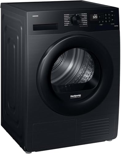 Samsung heat pump dryer, 8 kg, EEK: A+++, tumble dryer with WiFi SmartThings app, hygiene program, Air Refresh, anti-crease function, black, DV8ECGC2B0ABEG