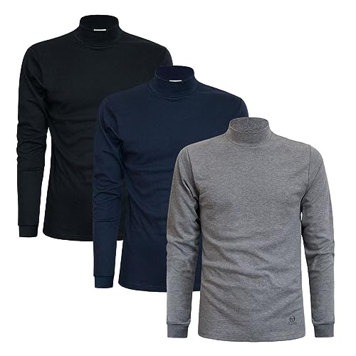 Sergio Tacchini Men's Turtleneck Sweater Warm Cotton, 2-Pack Multicolored (Blue, Black) on Sale