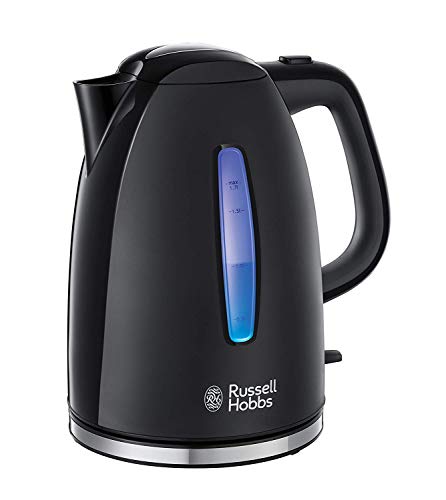 Russell Hobbs Wasserkocher [1,7l, 2400W, blaue LED-Beleuchtung] Textures+ (Schnellkochfunktion, herausnehmbarer Kalkfilter, beleuchtete Wasserstandsanzeige, autom. Deckelöffnung) Teekocher 22591-70 im Sale