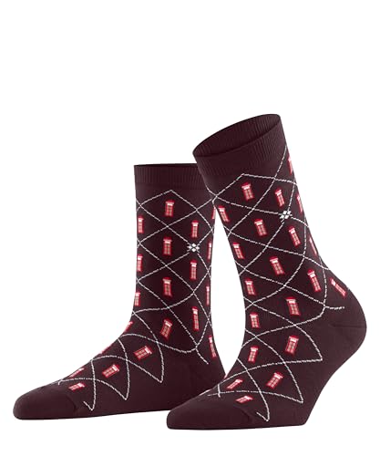 Burlington Damen Socken Phone Booth W So Baumwolle gemustert 1 Paar, Rot Barolo 8526, 36-41 im Sale