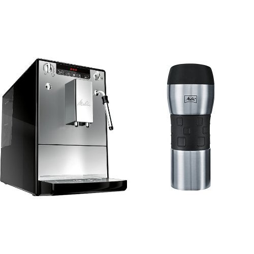 Melitta E 953-102 Kaffeevollautomat Caffeo Solo & Milk mit Milchschaumdüse, silber + Melitta 206056 IsolierTrinkbecher im Sale