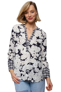 Thumbnail for Emily van den Bergh Bluse schwarz/beige - 36 im Sale