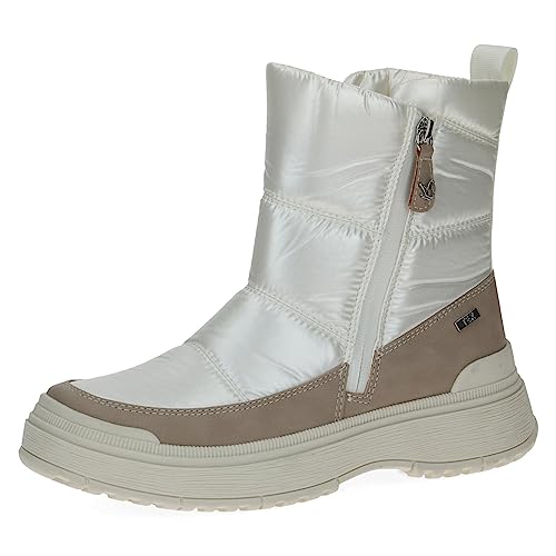 CAPRICE Damen Winterstiefeletten ohne Absatz Airmotion Wasserabweisend Gefüttert Weite G Vegan, Beige (Warm Grey Co), 39 EU im Sale