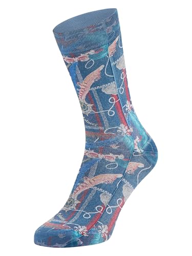 Carlo Colucci Bedruckte Socken, 1er Pack Navy 39-42 im Sale