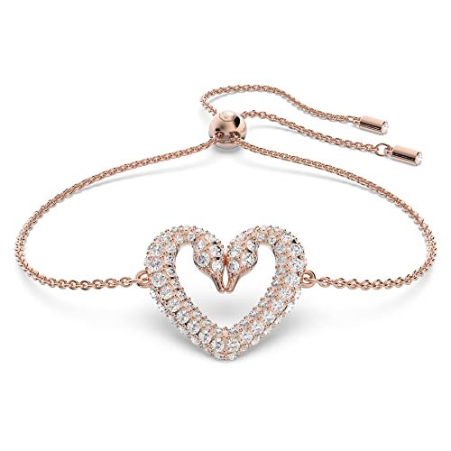 Swarovski Una Bracelet, White and Rose Gold Plated Women's Bangle with Elegant Swan Motif and Sparkling Swarovski Crystals on Sale
