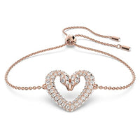 Thumbnail for Swarovski Una Bracelet, White and Rose Gold Plated Women's Bangle with Elegant Swan Motif and Sparkling Swarovski Crystals on Sale