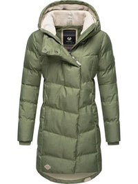 Thumbnail for Ragwear women's winter coat warm quilted coat long with hood Pavla Intl Dusty Olive24 on sale