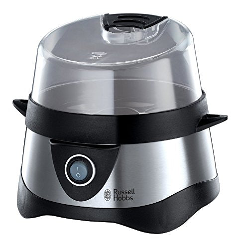 Russell Hobbs Eierkocher [Testsieger, 1-7 gekochte od. 3 gedämpfte Eier auf den Punkt genau] Edelstahl (inkl. Dampfgarer-Einsatz, automatische Abschaltung, Signalton, BPA-frei, Messbecher) 14048-56 im Sale