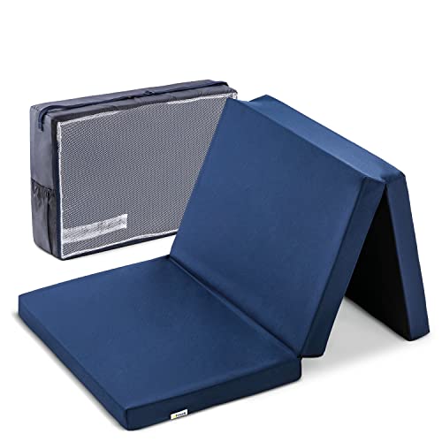 hauck Reisebettmatratze Sleeper mit Tragetasche, 120x60 cm, 5 cm Dick, Faltmatratze für Kinderreisebett, Klein Zusammenklappbar, Kompatibel mit hauck Reisebetten (Navy) im Sale
