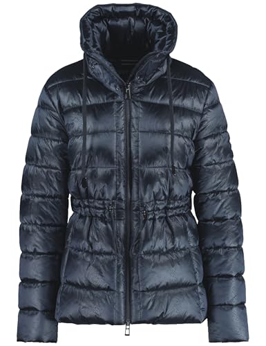 Gerry Weber Damen Gefütterte Outdoorjacke mit dezentem Snake Print elastischer Ärmelsaum, Langarm unifarben Cacao 42 im Sale