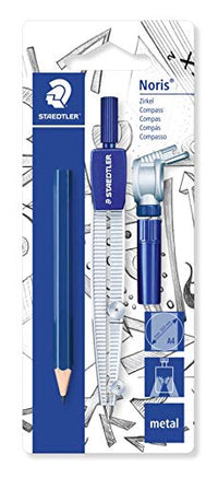 Thumbnail for STAEDTLER 550 60 BK Schulzirkel mit Universaladapter, Minendose und zusätzlichen kleinen Bleistift auf Blisterkarte, blau/silber im Sale