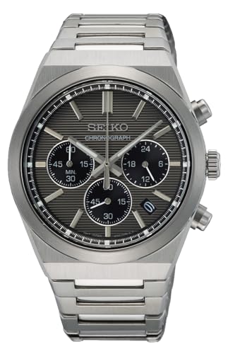 Seiko Herren Analog Quarz Uhr mit Edelstahl Armband SSB455P1 im Sale