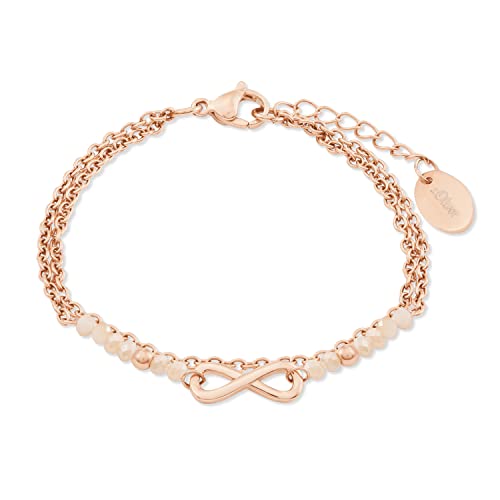 s.Oliver Armband Edelstahl Damen Armschmuck, mit Glas, 16+4 cm, Silber, Infinity, Kommt in Schmuck Geschenk Box, im Sale