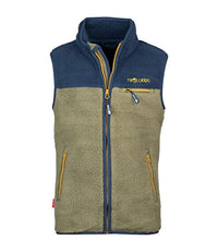 Thumbnail for Trollkids Children's Fleece Vest Hemsedal, Moss/Mystic Blue/Golden Yellow, on Sale