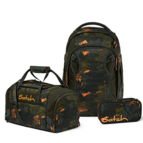 satch Match School Backpack Set 3-piece including pencil case and sports bag (Jurassic Jungle) on sale