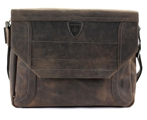 Strellson Leder Messenger LHF Hunter Darkbrown im Sale