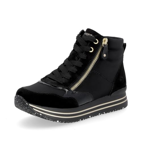 Remonte women's low-top sneakers D1370, women's low shoes, loose insole, street shoes, street shoes, sports shoes, leisure shoes, black (01), 38 EU on sale