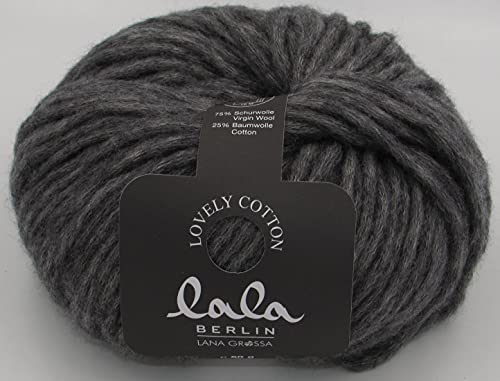 LANA GROSSA Lovely Cotton lala Berlin | Soffilo with cotton | Hand-knitting yarn made of 75% virgin wool (Merino) &amp; 25% cotton | 50g wool for knitting &amp; crocheting | 90m yarn on sale