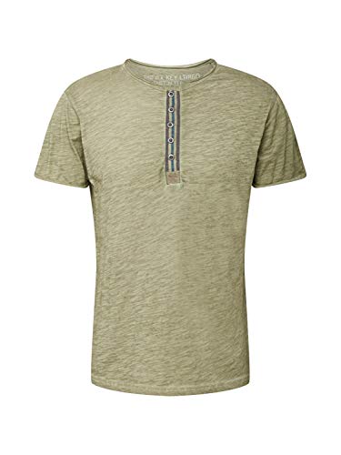 KEY LARGO Herren Arena Button T-Shirt, Flintstone Blue (1233), im Sale