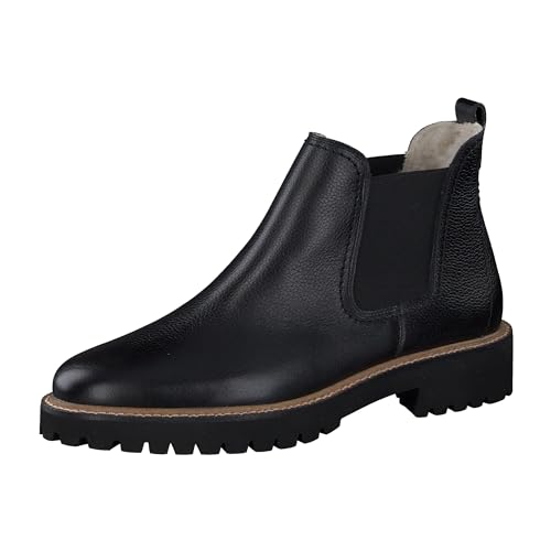 Paul Green Damen Chelsea-Boots mit Merino-Warmfutter, Frauen Chelsea Boots,Warm gefüttert,Winterstiefeletten,Stiefel,Schwarz (Black),38 im Sale