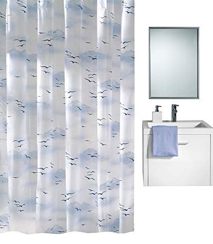 Kleine Wolke 0826739305 Shower Curtain Sky, 180 x 200 cm, polar blue on sale