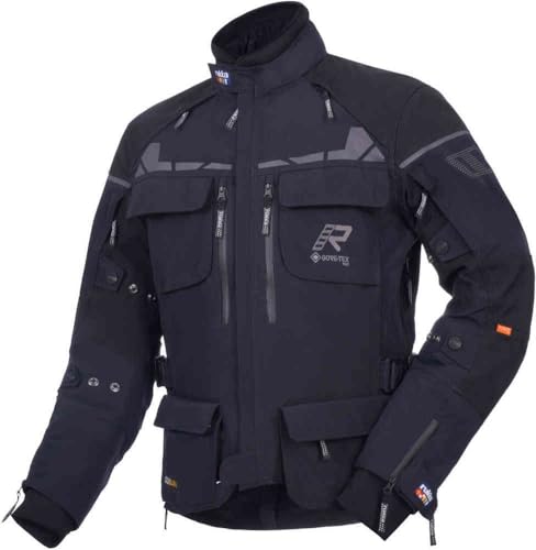 Rukka Gore-Tex PRO Motorradjacke ECUADO-R 3-Lagen-Laminat Cordura CE AA mit Taillengürtel und D3O Air XTR Protektoren, schwarz, 54 im Sale