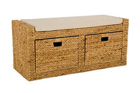 Thumbnail for VIVANNO Lorante chest stool with water hyacinth cushion, natural on sale
