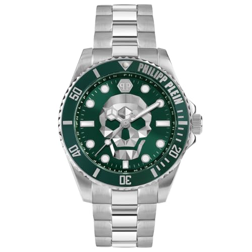 Philipp Plein Herren Analog Quarz Uhr mit Silikon Armband PWOAA0222 im Sale