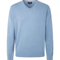 Thumbnail for Hackett London Herren Cotton Cashmere V Neck Strickwaren, Blue (Sky Blue), im Sale