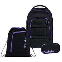 Thumbnail for satch Pack school backpack set (3 pieces) including pencil case and sports bag (Purple Phantom) on sale