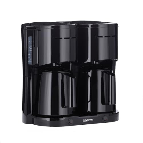 SEVERIN Duo-Filterkaffeemaschine mit Thermokanne, Kaffeemaschine für bis zu 16 Tassen, ansprechende Filtermaschine mit 2 Isolierkannen, schwarz, KA 9315 im Sale
