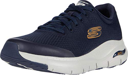 Skechers Men's Arch Fit Sneaker, Navy Textile Synthetic Trim, EU on sale
