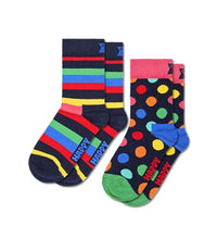 Thumbnail for Happy Socks Unisex Kids 2-pack Stripe Socks, blue, 7-9 years EU on sale