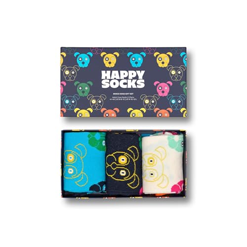 Happy Socks Unisex 3-Pack Mixed Dog Gift Set Socken, XDOG08-0150 Geschenkset für gemischte Hunde, 7-11 (3er Pack) im Sale