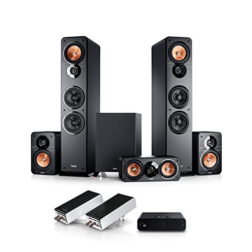 Teufel Ultima Surround Wireless 5.1 Set - Home cinema set with wireless rear speakers, powerful subwoofer, high speech intelligibility, bass reflex, 3-way system - white on sale