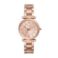 Thumbnail for Fossil Damenuhr Carlie, Quarzwerk, 35mm Rose Gold Edelstahlgehäuse mit einem Edelstahlarmband, ES4301 im Sale