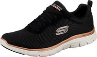Thumbnail for Skechers Women's Flex Appeal 4.0 Brilliant View Walking Shoe, Black Mesh Rose Gold Trim, 39 EU on sale