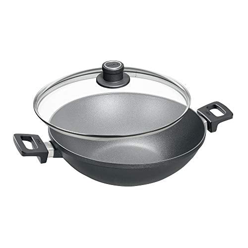 Woll 1132NL Titanium Nowo Guss-Wok ø 32 cm, 11 cm hoch mit 2 Seitengriffen inklusiv Sicherheitsglasdeckel im Sale