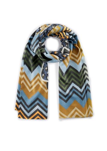 CODELLO Kaschmirweicher Schal mit Zickzack-Muster und coolem „BLABLA“-Statement im Sale