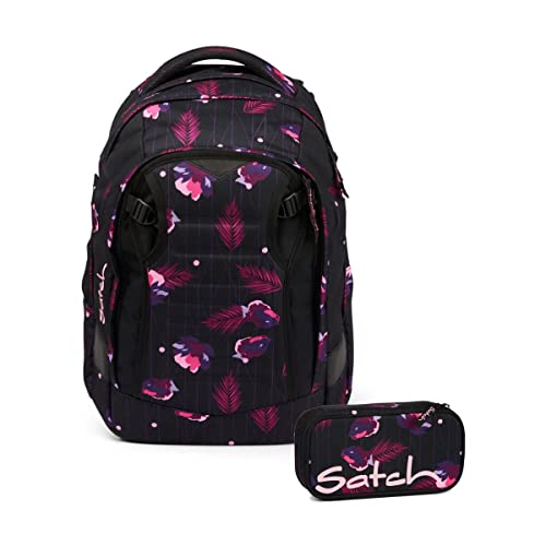 Satch Match Schulrucksack Set 2tlg. mit Schlamperbox (Mystic Nights) im Sale