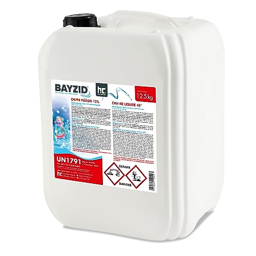 Höfer Chemie 1 x 12,5 kg BAYZID - Pool Flüssigchlor Chlor flüssig mit 13 bis 15% Aktivchlorgehalt zur Poolpflege und Wasserdesinfektion im Sale