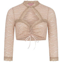 Thumbnail for Krüger Dirndl Blouse Amore Italiano Lace | Women's Dirndl Blouse | Sweetheart Neckline 3/4 Sleeve Nude 34 on Sale