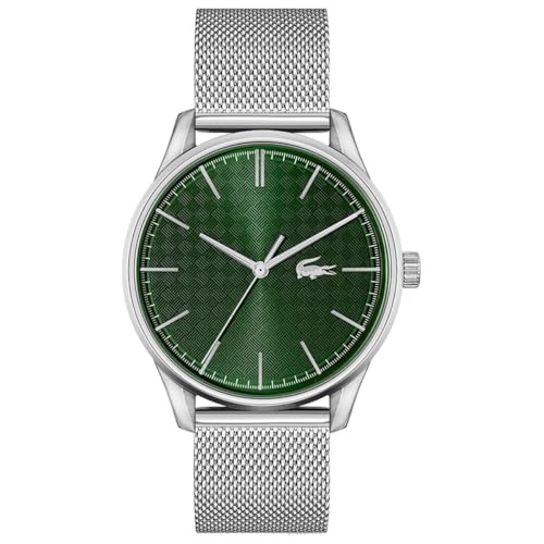 Lacoste analog quartz watch for men with silver stainless steel mesh link bracelet - 2011189 on sale